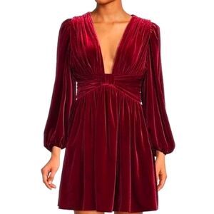 Gianni Bini Jam Mariah 3/4 Sleeve Plunging V-Neck Velvet Mini Women's Dress Sz 8